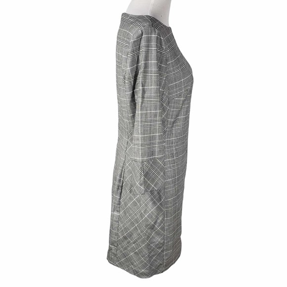 H&M Women's size 10 Black White & Gray Plaid Dress - Picture 4 of 9